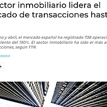 El sector inmobiliario lidera el mercado de transacciones hasta abril